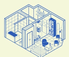 ポップでおしゃれな空間イラスト（アイソメ）描きます イメージ1