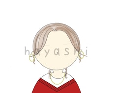 丸い輪郭のシンプルな絵で、目は描かずに表現します イメージ1