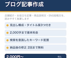ブログ記事・商品説明文を作成します イメージ1