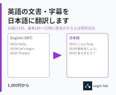 英語の文書・字幕を日本語に翻訳します イメージ1