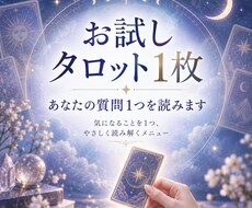 お試し☆タロット1枚引｜あなたの質問1つを読みます イメージ1