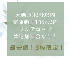 最安値でYouTube用動画編集します