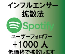 Spotifyユーザーフォロワー確実に増やします ユーザーフォロワーを1000円で増やします