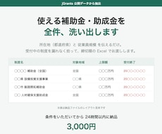 使える補助金・助成金を全件調べて一覧化します イメージ1