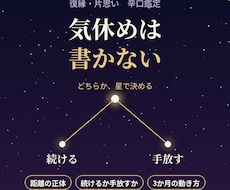復縁と片思い、気休め抜きで星を読みます イメージ1
