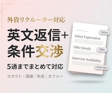 1.外資スカウトの英語返信と条件交渉文を作成します イメージ1