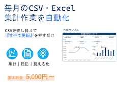 毎月のCSV・Excel集計作業を自動化します 毎月のコピペ・集計を「すべて更新」でラクに