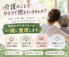介護の悩みを現役ケアマネが一緒に整理します イメージ1