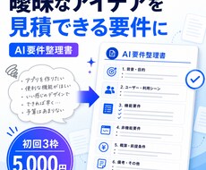 曖昧なシステム案をAI要件整理書にまとめます イメージ1