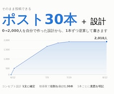 Xのポスト30本とアカウント設計を渡します 2ヶ月で2000人を作った設計をそのまま渡します