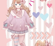 IRIAM用の立ち絵を販売します ピンクカラーでリボンがチャームポイントのふわふわ女の子♫