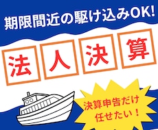 法人の確定申告を代行します 税理士本人が対応。今月申告でも受付OKです！