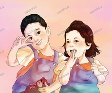 あなたの似顔絵をデジタル絵で描き、お届けします イメージ1