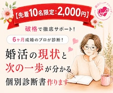 あなたの婚活の不調を明確にできます 婚活ドックⓇで婚活のつまづきを見つけ、次の一歩をお伝えします