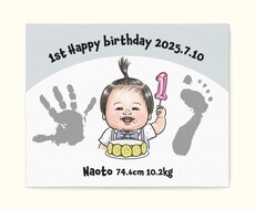 キャンバス仕様の似顔絵ボードを自宅にお届けします 4サイズから選べる！高級感あるキャンバスに印刷された似顔絵