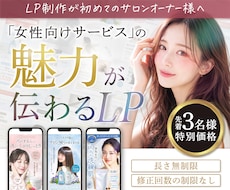 先着3名【女性集客専門】効果が出るLP作成します イメージ1