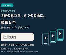 店舗向けSNS広告動画を５本制作します イメージ1