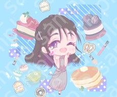 背景付き★オリジナルのミニキャラクターを作成します