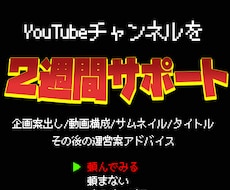 現役YouTube作家がチャンネル開設を手伝います 2週間徹底サポート！企画構成案、その後の展開まで！