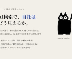 AI検索で自社がどう見えるか調べます AI検索3種で実際に質問し、引用元と表示内容をレポート