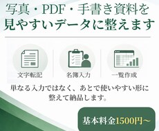 文字起こし／PDF・画像のデータ化丁寧に対応します イメージ1