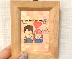 手のひらサイズのにがおえ、お描きします 小さいサイズで飾りやすくてかわいい^^*♡