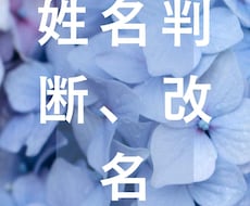 姓名判断、改名も行います イメージ1