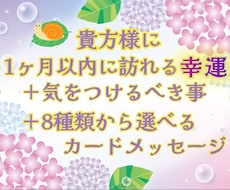貴方様に1ヶ月以内に訪れる幸運をお伝え致します
