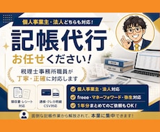 税理士事務所職員が記帳代行(仕訳入力)します 青色申告対応！65万円控除をサポートします！監査のみもOK！