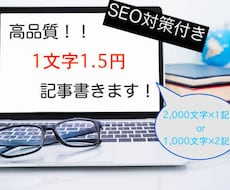 月間3万PVの現役ブロガーがブログ記事書きます 高品質【2,000文字】SEO対策付きで1文字1.5円！！