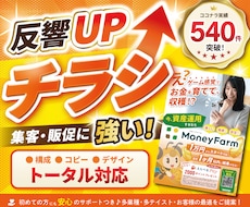 反響重視！高品質なチラシ・フライヤー作成します ターゲットや目的に合わせてご提案！同時にSNS広告も作成可◎