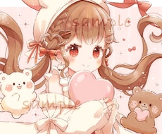 修正何度でも◎ふんわり可愛いイラストをお届けします X、YouTube、他SNSなど様々な用途で使用可能です◎
