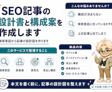 SEO記事の設計書と構成案を作成します 検索意図から記事の設計図を作ります