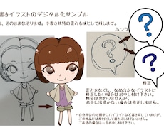 手書きイラストをデジタル化します♪商用利用・Aiデータ（パスデータ）お渡しＯＫ！
