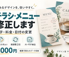 チラシ・メニューの文字修正と見やすさを整えます イメージ1