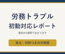 労務トラブルの初動対応を手順書にまとめます イメージ1