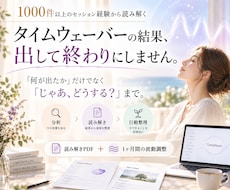 タイムウェーバーで分析＆今できることを整理します 原因を言語化し、次の一歩へ。読み解きPDF＆１ヶ月の波動調整