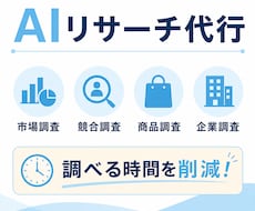 市場調査・競合調査・情報収集を代行します 調べる時間を削減し、意思決定をサポートします