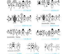 古代文字、描きます 古代文字からデザインした独自の文字で、名前や言葉をつくります