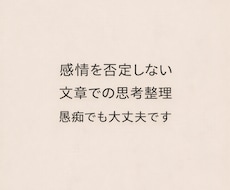 思考と状況を文章で整理します イメージ1