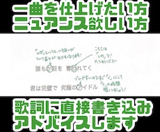 歌唱添削！歌詞に直接アドバイスを書き込みます 歌い方・表現・抑揚、一人ひとりに合わせてアドバイスします！
