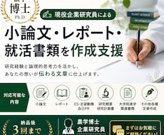 小論文・レポート・就活書類の作成をサポートします イメージ1