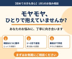 人生の悩み、1対1でじっくり整理します イメージ1