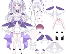 立ち絵、パーツ分けイラスト作成します イメージ1