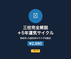 算命学×九星気学で三柱と5年の運気を本格鑑定します イメージ1