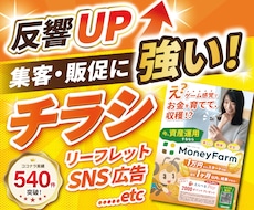 訴求を上げたい方必見！高品質なチラシ等を作成します もっと訴求を上げる為の提案がほしい方、お申し付けください！