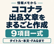 ココナラの出品文章をまとめて作成します イメージ1