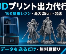 大型3Dプリントを16K高精細で出力代行します 16K高精細×最大25cm｜特急72時間発送・無料見積り