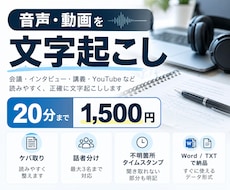 音声・動画を読みやすく文字起こしします イメージ1