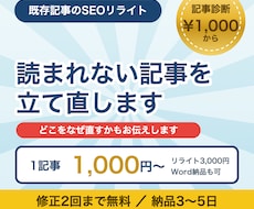 既存ブログ記事をSEO改善でリライトします イメージ1